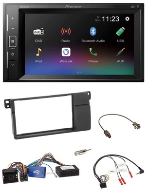 Pioneer DAB Steering Wheel 2DIN Bluetooth USB Car Stereo for BMW 3 Series E46 2002-2006 Black
