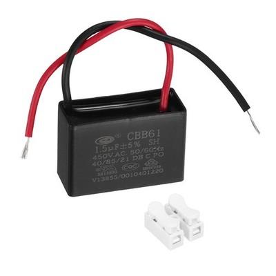 CBB61 for 1.5uF 450V AC 2-wire fan, 37x25x15mm