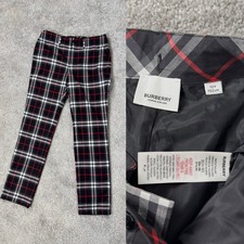 Burberry London Cotton Blue Pants Trousers Check Plaid Size 12y 152cm 