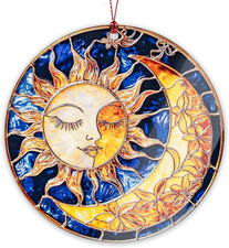 Sun and Moon Hanging Ornaments for Tree Holiday Keepsake Gift Exchange