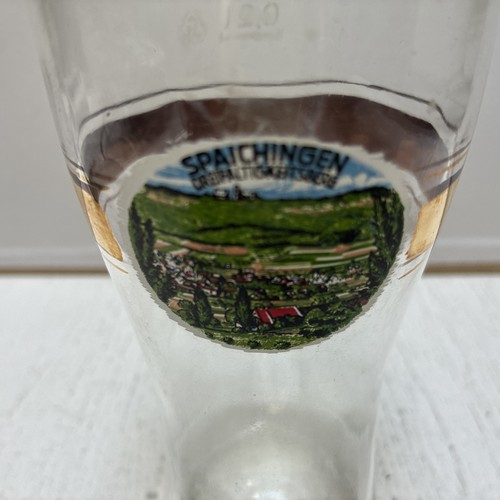 Vintage Spaichingen Dreifaltigkitberg Glas Stiefelform 5" hoch Goldrand Deutsch - Bild 2 von 8