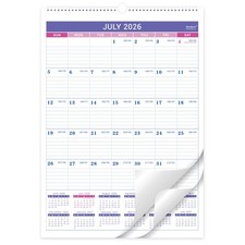 2026-2027 Wall Calendar - July 2026 - December 2027, 12" x 17", purple1 