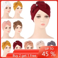 Muslim Women Hijab Chemo Cap Turban Hat Headwrap Scarf Bonnet Hair Loss Beanies