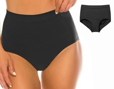 Women's Classic Solid Black High Waist Stretch Seamless One Size Briefs