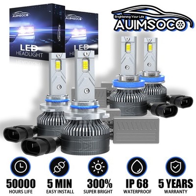 9005 H11 LED Headlight Bulbs Kit 4x For Honda Insight 2010-2014 Hatchback 4-Door