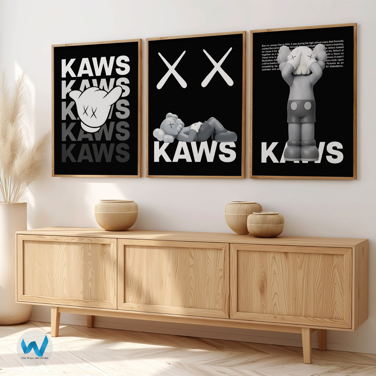 KAWS-Inspired Poster Set of 3 - Urban Graffiti Wall Art -12X16