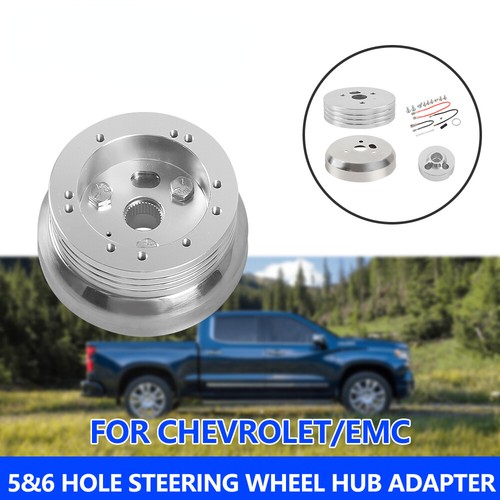 5 &amp; 6 Hole Steering Wheel Polished Hub Adapter For Chevy Truck