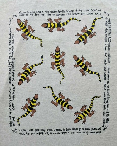 Vintage T Shirt Terra Tops Lizards 90's Tees new large oneita lizard facts - Picture 4 of 12