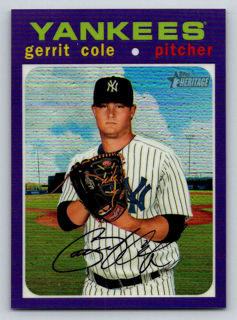 2020 Topps Heritage Chrome Purple Refractors #THC501 Gerrit Cole (ref 186165)
