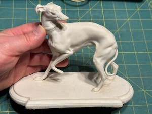 RARE Vintage Boehm Whippet Dog Figurine Bisque Porcelain Sculpture Art Figure