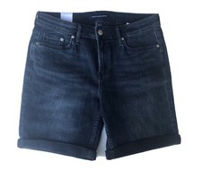 Calvin Klein Women's Mid Rise Cuffed Jeans Short , Blueblack , Size 25