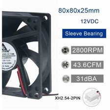 Computer Fan12V DC 80mm 2Pin 80x80x25mm CPU Cooling PC Case Cooler Gdt8025S g21