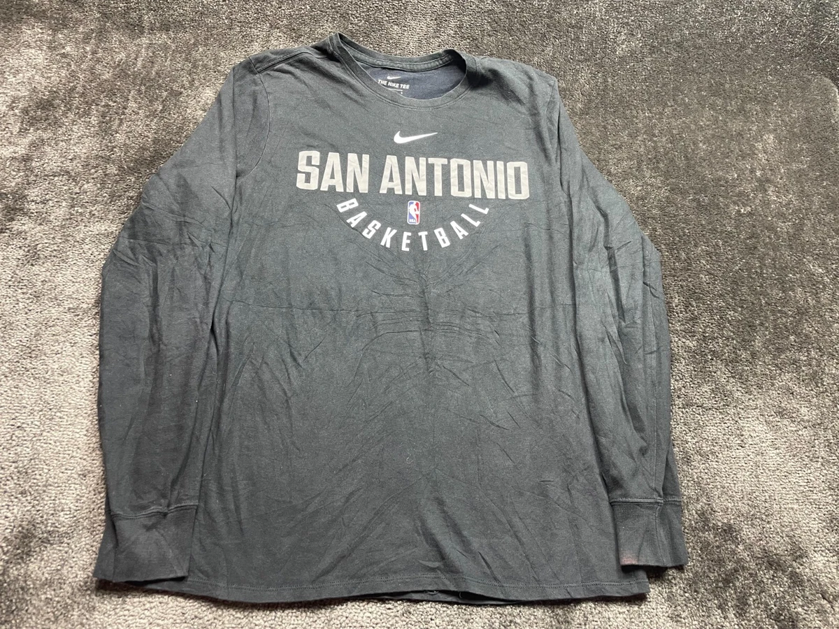 Nike Men's San Antonio Spurs Black Practice Long Sleeve T-Shirt, Small