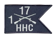 HHC co 1-17 Infantry, 1st BN, 17th Infantry Hook & Loop Guidon Patch - 5" X 3"