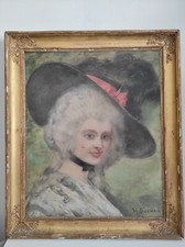 Portrait of a Woman in a Hat/Oil on Canvas Signed Henri Gervex (1852-1929)