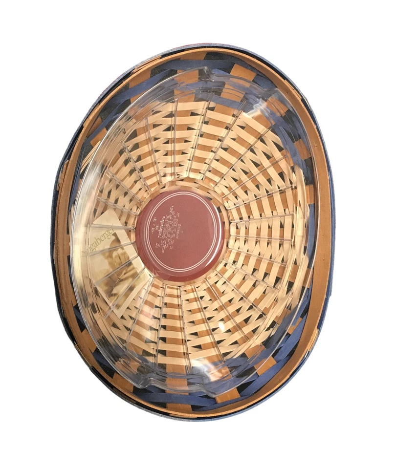 NOS LONGABERGER PATRIOTIC SWOOPS BOWL W/ LINER - RED TAN BLUE - RARE !! NWT - Image 2 of 4