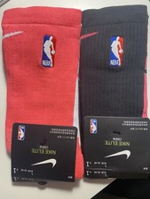 2 Pairs Nike NBA Elite Basketball Crew Socks Black Pink Adult Size Large
