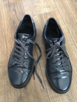 REISS LONDON Parent Low Mens Trainers grey leather ￼Size  display picture 3