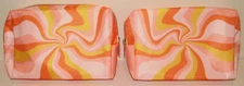 2 Sephora Sun Safety Pink Orange Cosmetic Bag Bags ONLY Makeup Travel Toiletry