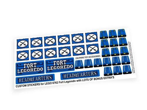CUSTOM STICKERS for Set 6762 Fort Legoredo, MODELS , ETC + 2 SETS +++ Extra's