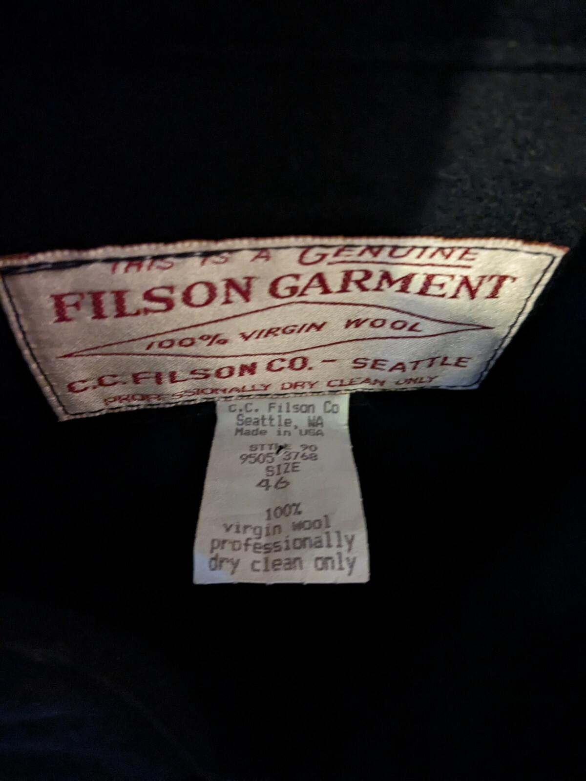 FILSON Seattle Wool Jac-Shirt - Size 46 Made At Filson image 2