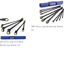 WORKPRO 10PCS Extra Long Ratchet Wrench/5PCS Flex Head Extra Long Ratchet Wrench