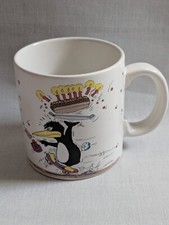 Dimo Uli Stein Tasse Geburtstag Pinguin Torte  1987 Vintage Retro Kaffee Becher