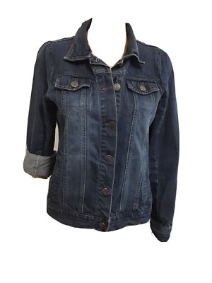 Bilook Brand Basic Denim Jacket Women s Sz 100% Cotton Sz S/M