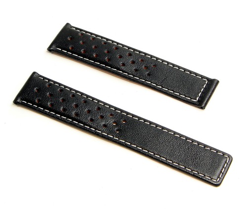 19mm schwarz Sport Leder Uhrenarmband passend für TAG Heuer Carrera Modelle aufgelistet - Bild 9 von 34