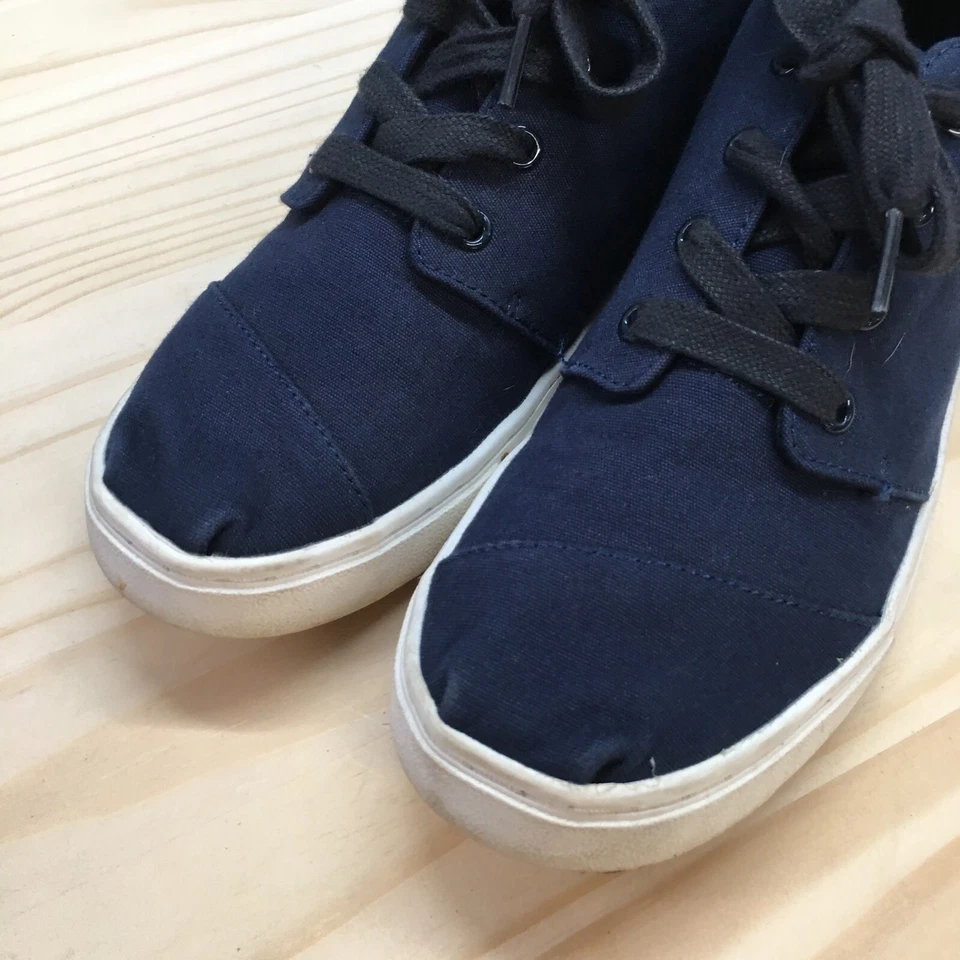 Toms Botas Cupsole Mid Top Sneaker Youth 5.5 Womens 7 Blue Lace Up Canvas Casual - Image 4 of 4