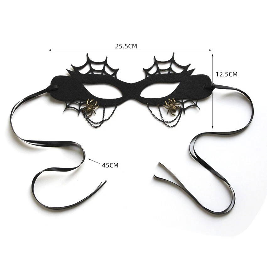 SN-A1-5 Medieval Evil Vampire Witch Halloween Gothic Costume Spider and Net Mask - Image 4 of 4