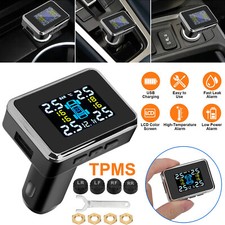 Tpms Usb Car Wireless Tire Pressure Monitoring System With 4 External Sensors