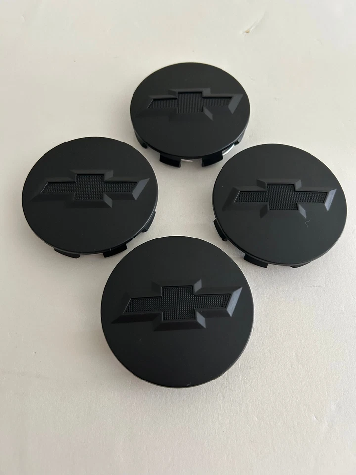 Centro de rueda Chevy negro 4 tapas punto negro emblema para Chevrolet Silverado Foto 2 de 3