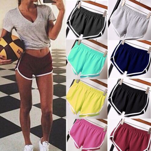 Women Girl Sports Shorts Running Gym Fitness Short Pants Workout Beach Casual - Afbeelding 1 van 17