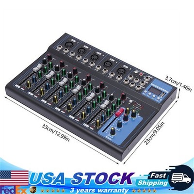 Portable 7-Channel Bluetooth Audio Mixer USB DJ Sound Mixing Console Board