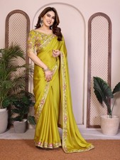 NEW SAREE BLOUSE NEW SARI INDIAN WEDDING DESIGNER BOLLYWOOD PAKISTANI PARTY WEAR