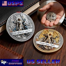 1-10X St. Michael Archangel Commemorative Coin, Victory Over Evil Token