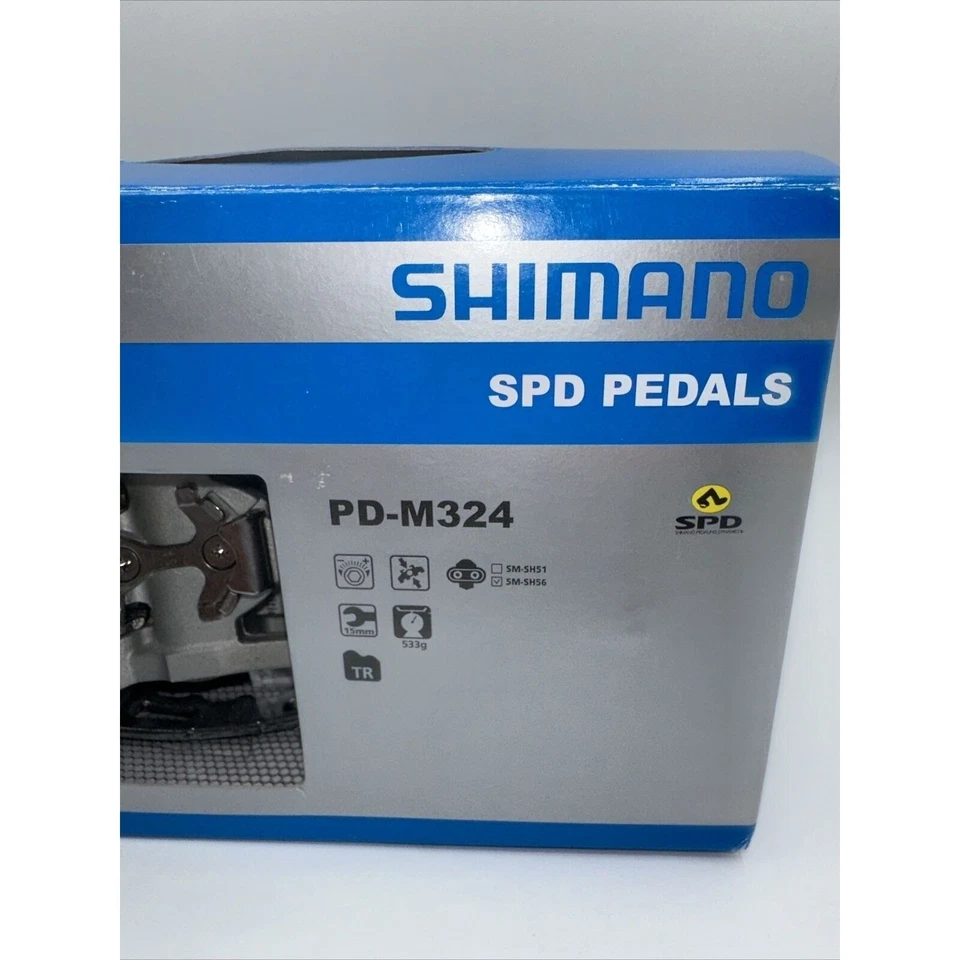 Pedales de bicicleta Shimano PD-M324 SPD plataforma híbrida sin clip nuevos en caja 29-14 Foto 4 de 4