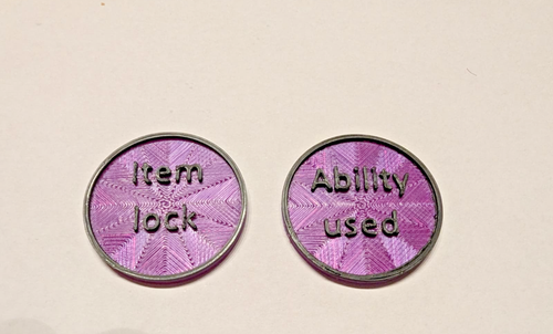 Pokemon TCG 6x Ability Used 32mm Coin Marker Item Lock Fähigkeit genutzt Token - Bild 10 von 11