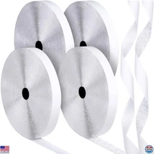 Maitys Heavy-Duty Adhesive Hook and Loop Tape - 4 Rolls, 1" White, Industrial