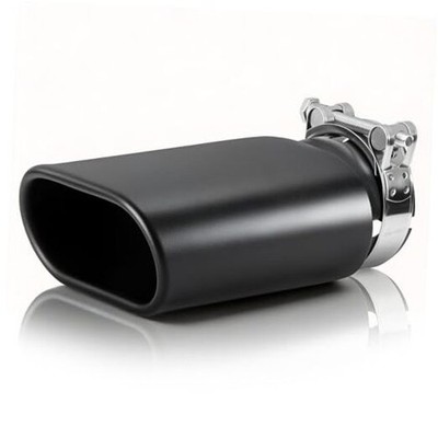 Square Exhaust Tip 3'' Inlet, 3'' x 5.3'' Outlet 9'' Long Black Black Coated