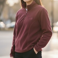 The North Face Burgundy Fleece 1/4 Zip Pullover Women's XL TG Lightweight