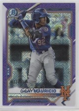2021 Bowman Chrome Prospects Mega Box Purple Mojo Refractor Ronny Mauricio 06n3