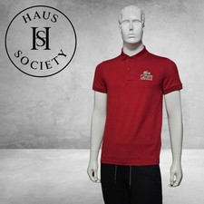 Lacoste Unisex Regular Fit Small Logo Red Mini Pique Stretch Polo Size Small