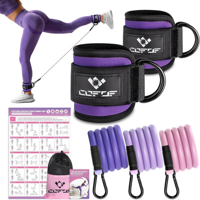 Ankle Resistance Bands with Cuffs, Ankle Bands for Working Out, Kickbacks Hip, L