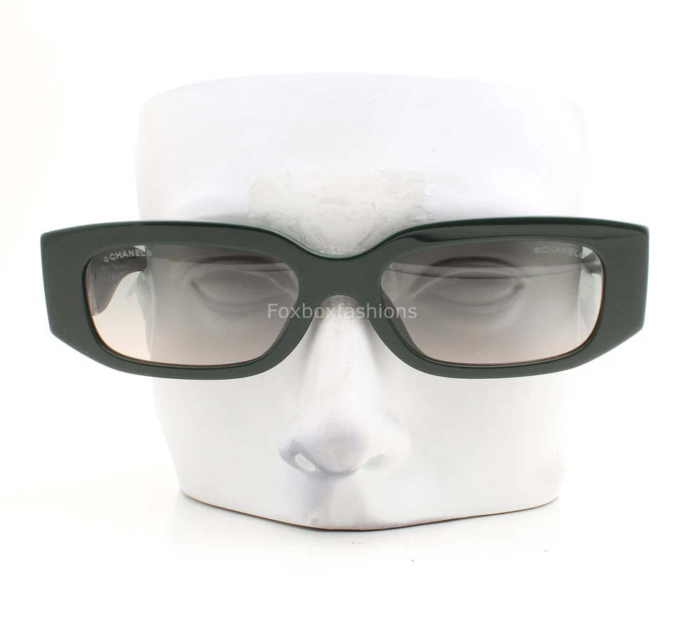 Gafas de sol Chanel ch5544A 1791/S3 verde oscuro cuentas giratorias transparentes con estuche Foto 2 de 4