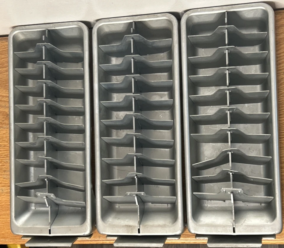 Винтажный Frigidaire льда куб лотки (3) алюминия металла 14 куб «Quickube» зима - Изображение 3 из 4