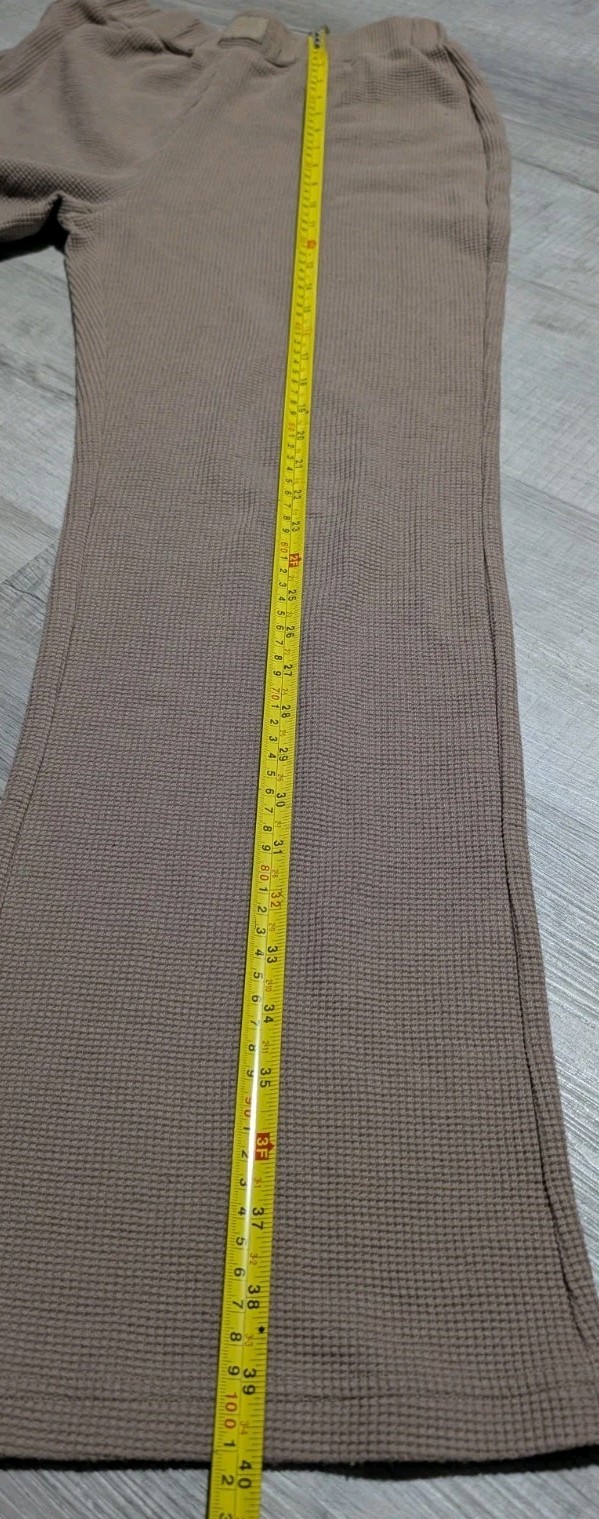 Comfrt Womens Waffle Knit Wide Leg Lounge Pants Size Small Light Brown 