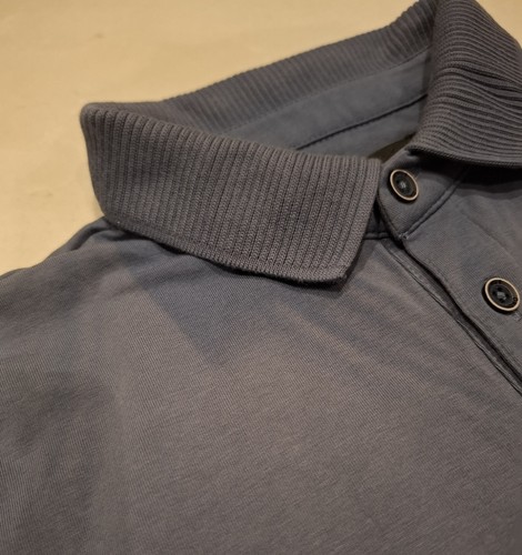 Remus Uomo Tapered Fit Cotton Stretch Polo Shirt Size M Blue RRP £45 - Picture 3 of 7