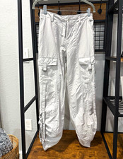 A ropostale gray Solid Cargo Pants Women Straight Flat Front Twill Pockets